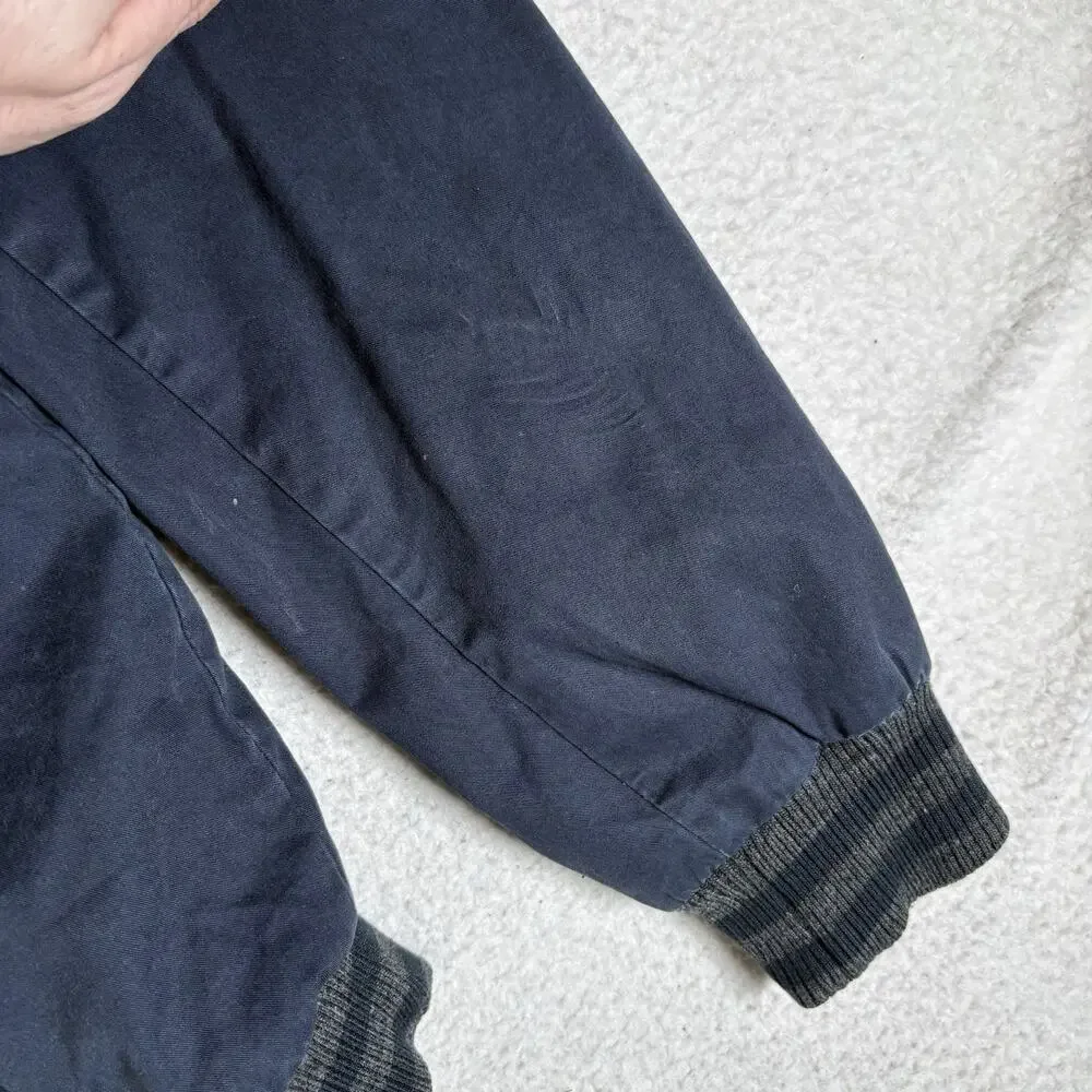 Vintage Old Navy Bomber Jacket Mens Small Blue Varsity Mesh Lined Band Collar